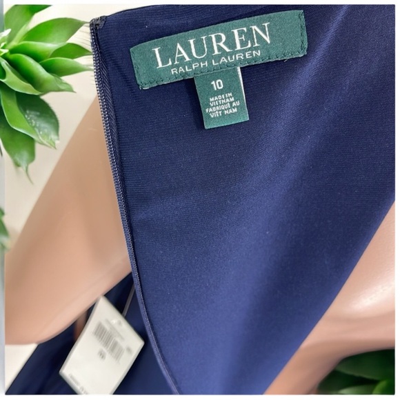 Ralph Lauren Women's Blue Cap Sleeve Wide-Leg Culotte Dress Jumpsuit w/ Pockets - Picture 15 of 16